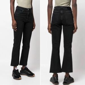 Anine Bing Black Lara High Rise Cropped Jeans - 24